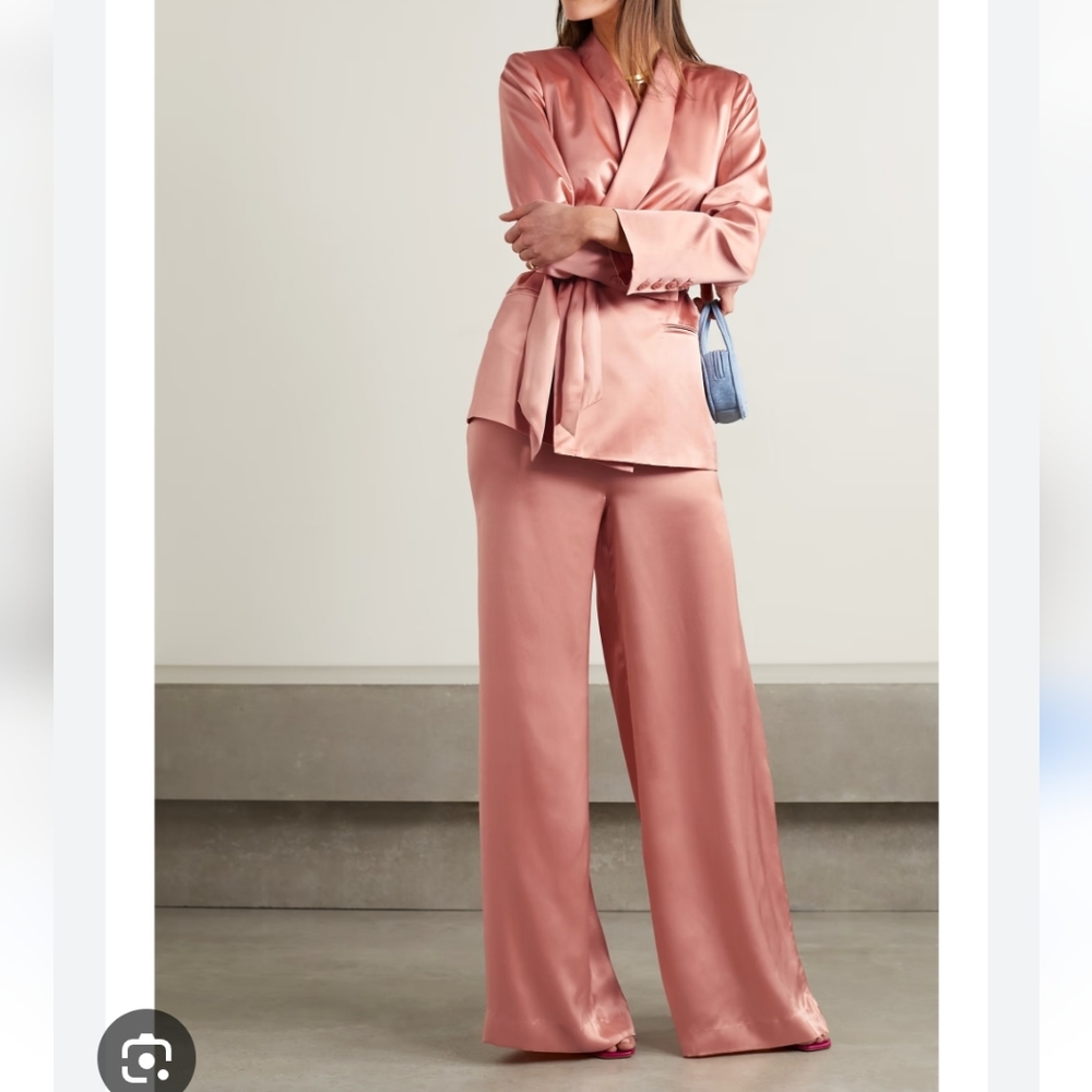 L'agence Gavin Silk Pants in Rose Tan 0